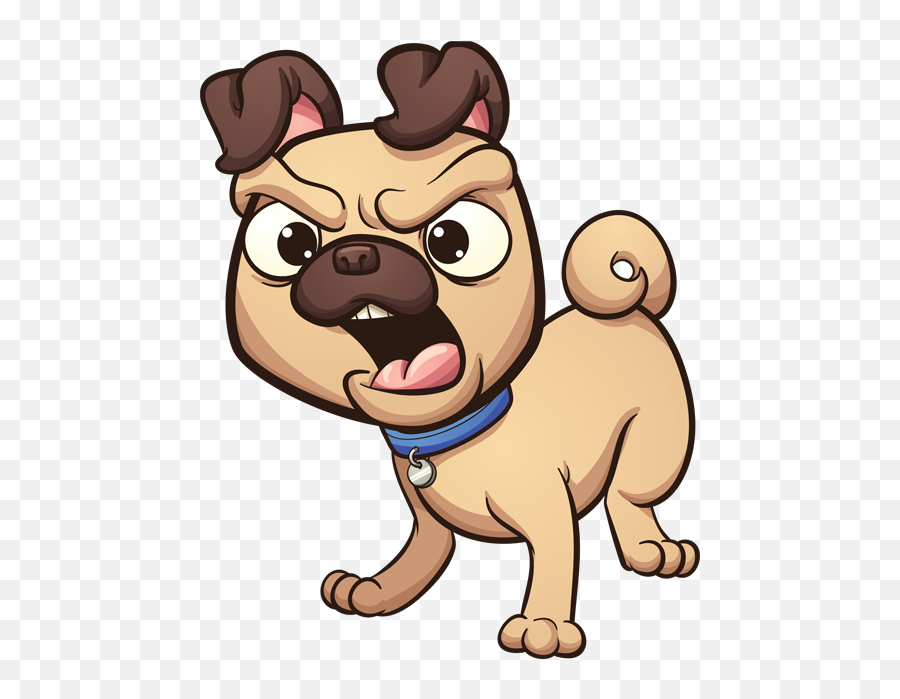 Puglife - Barking Dog Clipart Png Emoji,Pug Emoticons For Iphone