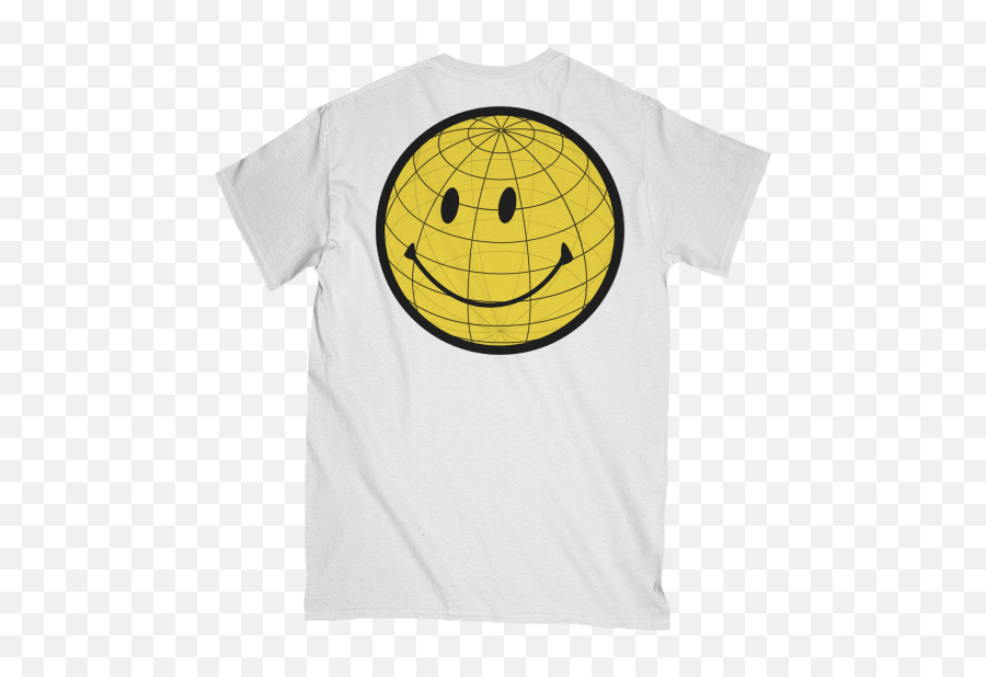 Acid Techno Smiley - Short Sleeve Emoji,Active Emoticon