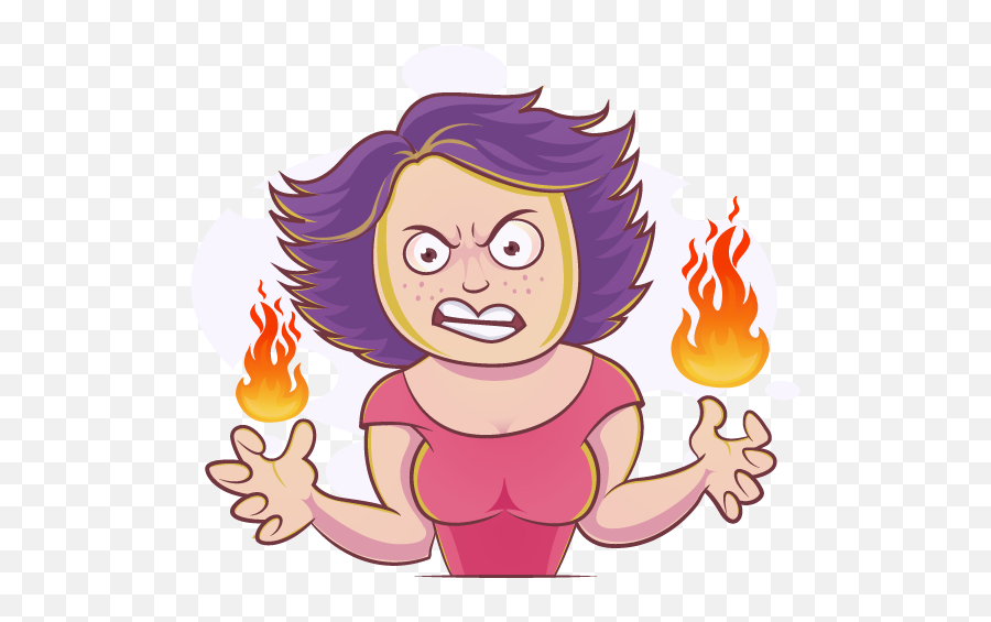 Angry Woman Png - Angry Woman Purple Hair Emoji 2898084 Fictional Character,Woman Emoji