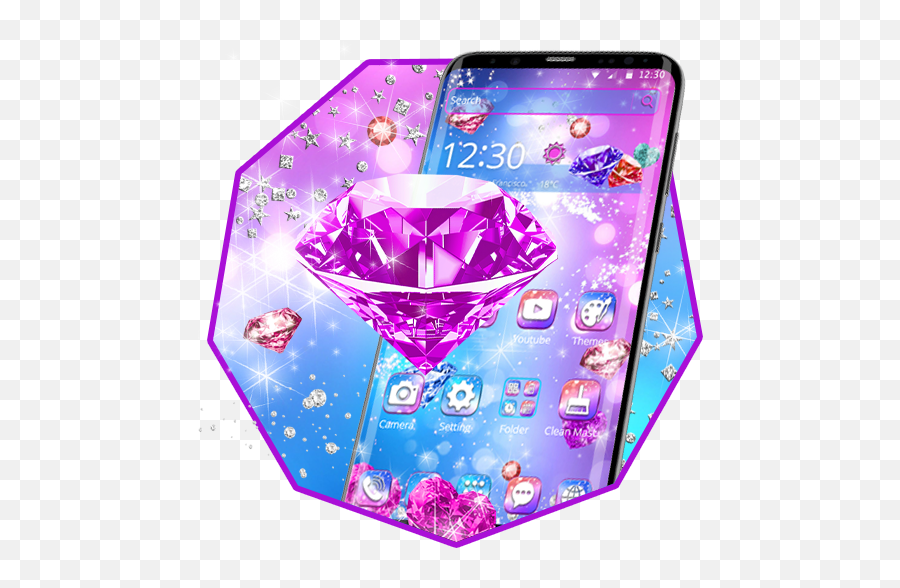 Pink Shiny Diamond Theme Apk 112 - Download Apk Latest Version Smartphone Emoji,Sparkling Diamond Emoji