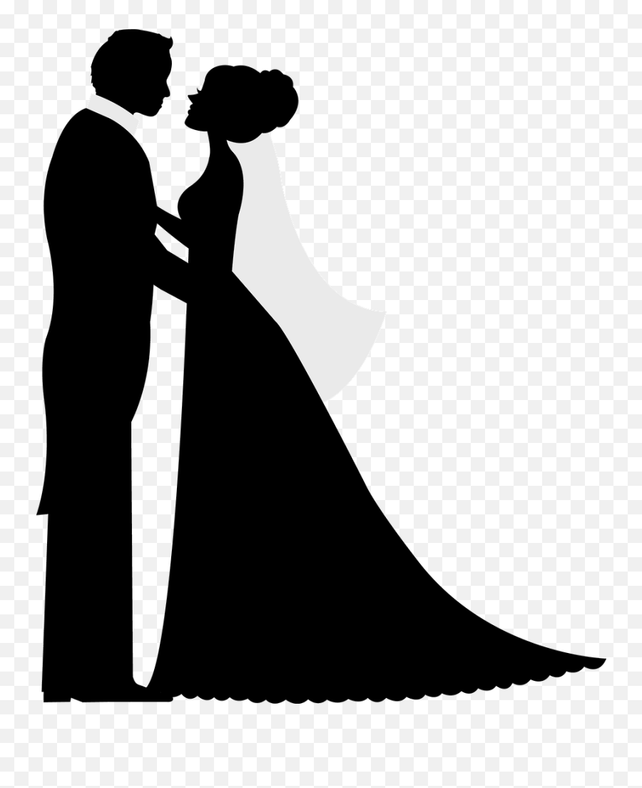 Silhouette Wedding Invitation Bridegroom - Wedding Couple Emoji,Wedding Emoticon Gif
