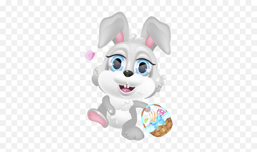 Best Premium Cute Grey Easter Bunny Illustration Download In Emoji,White Bunny Emoji