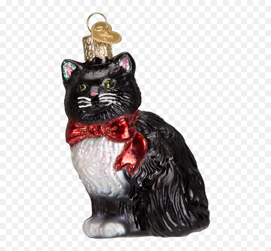 Cat Christmas Ornaments U0026 Decorations Putti Christmas - Blown Glass Cat Ornaments Emoji,Cat Emoji Pillows