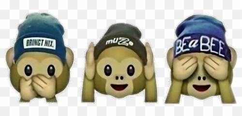 Tumblr Monkey Mono Emoji Sticker - Cute 3 Monkey,Emoji Mono