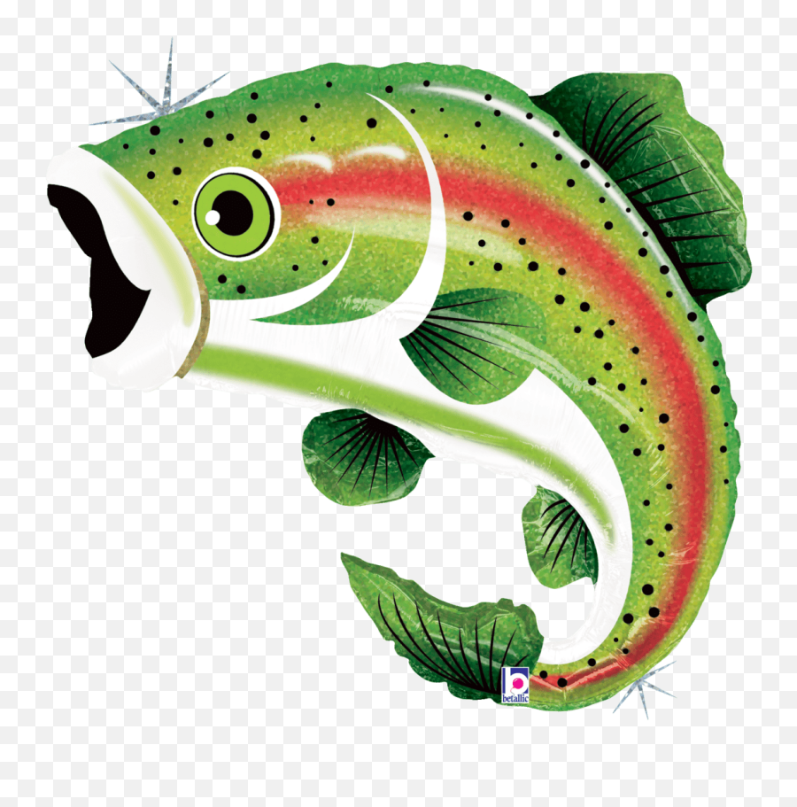 Rainbow Trout Fish Fishing Holographic - Balon Ryba Emoji,Fishing Moon Emoji