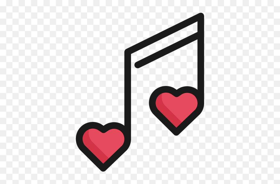 Romantic Music Icon Of Colored Outline Style - Available In Love Heart Music Note Emoji,Speaker With Red Line Emoji