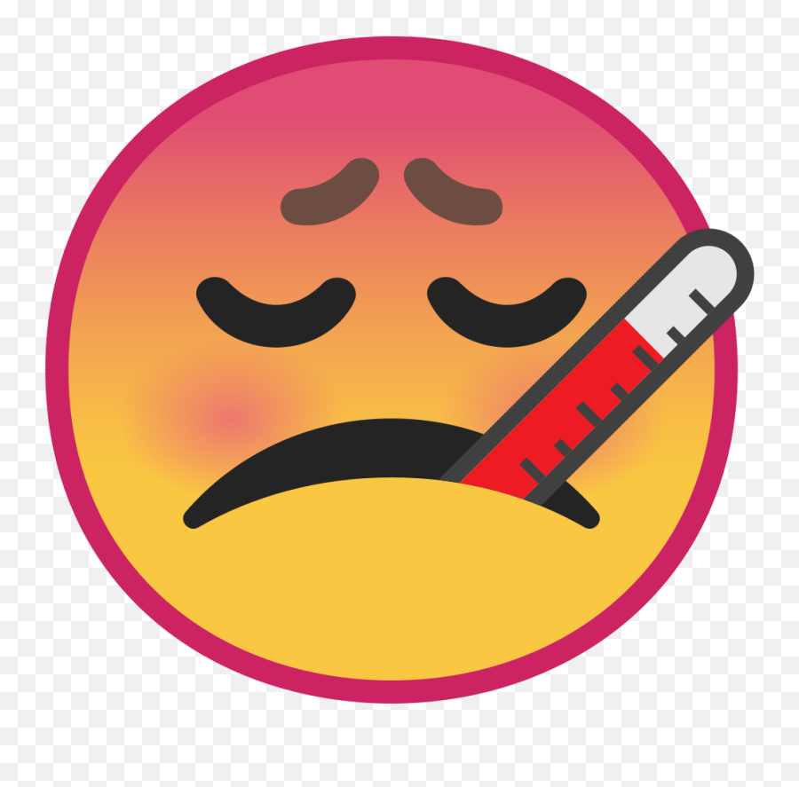 Face With Thermometer Emoji - Sad Fever Emoji,Yawning Emoji