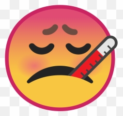 Face With Thermometer Emoji - Sad Fever Emoji,Yawning Emoji