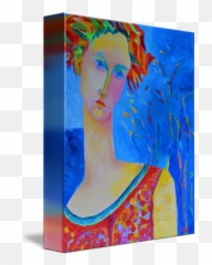 Lady Venus Woman Portrait Painting Blue - Horizontal Emoji,Portrait Painting Showing Emotion