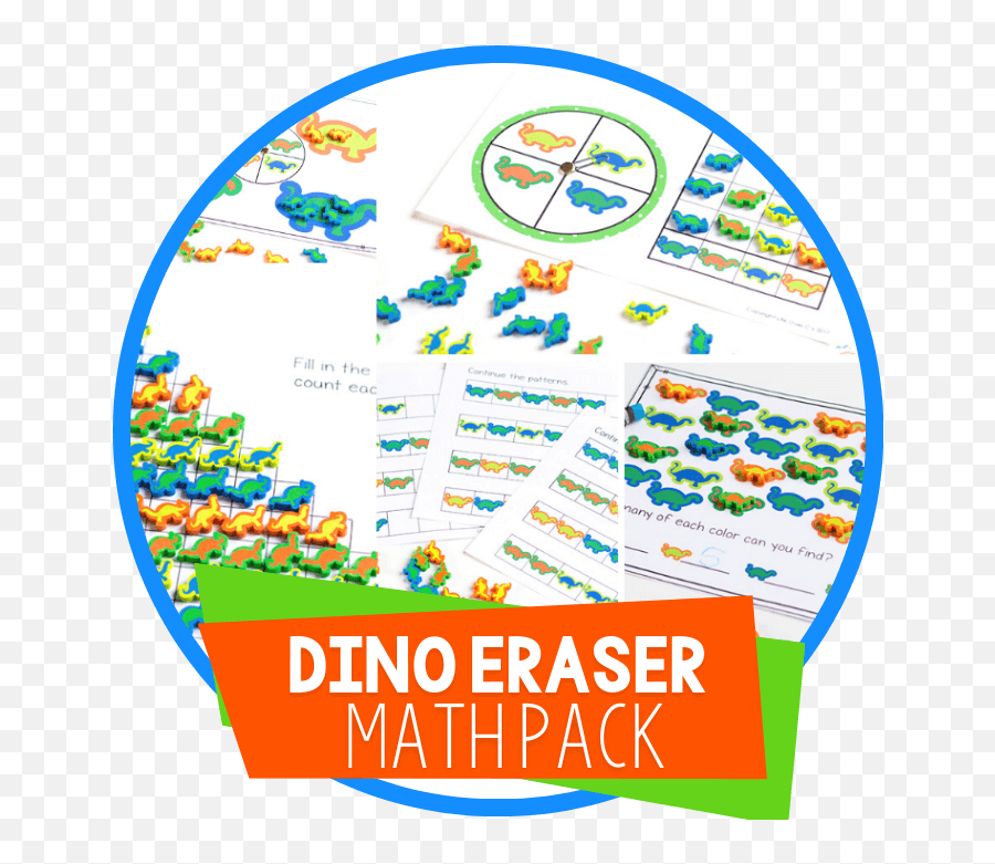 Dinosaur Mini Eraser Math Activity Pack - Math Activities For Dinosaur Preschool Emoji,Solar Dancer Smiley Face Emoticon