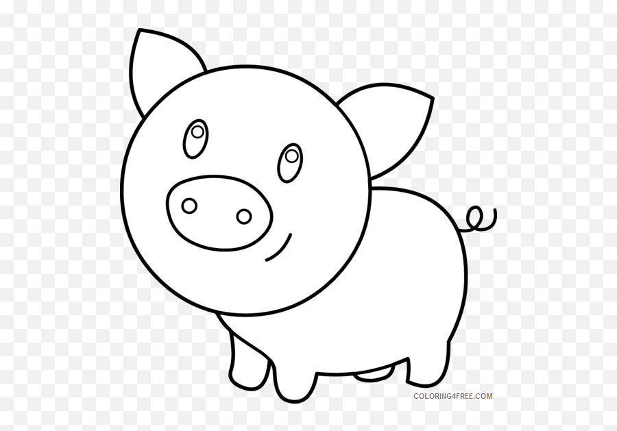 Pig Outline Coloring Pages Pig Outline Clipart Printable - Pig Coloring Clipart Emoji,Addult Emotions Clipart