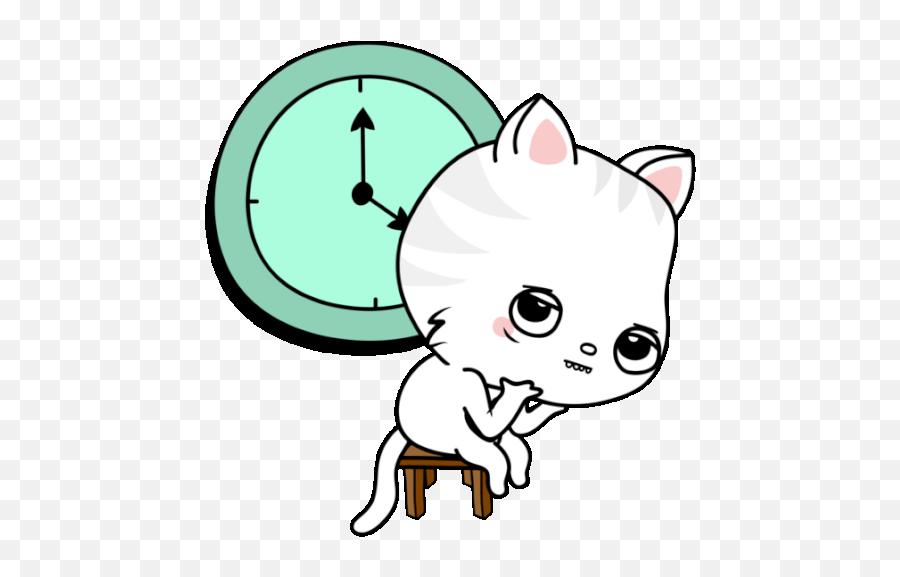 Bored Toofio Waiting Sticker - Toofiothe Cat Waiting Clock Emoji,Ginger Kitten Emoticons Gif