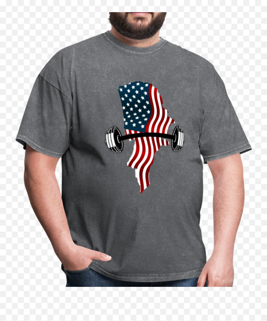American Flag Dumbbells - Unisex Classic Tshirt Emoji,Emoticon For A Howling Wolf