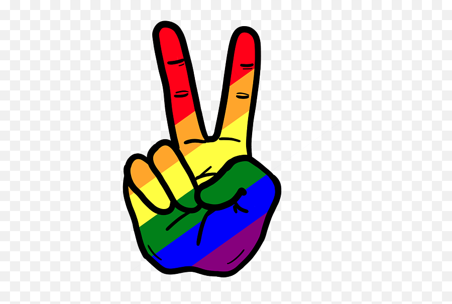 V Sign Hand Gesture Gay Rainbow Portable Battery Charger For Emoji,Gay Hand Emoji Transparent