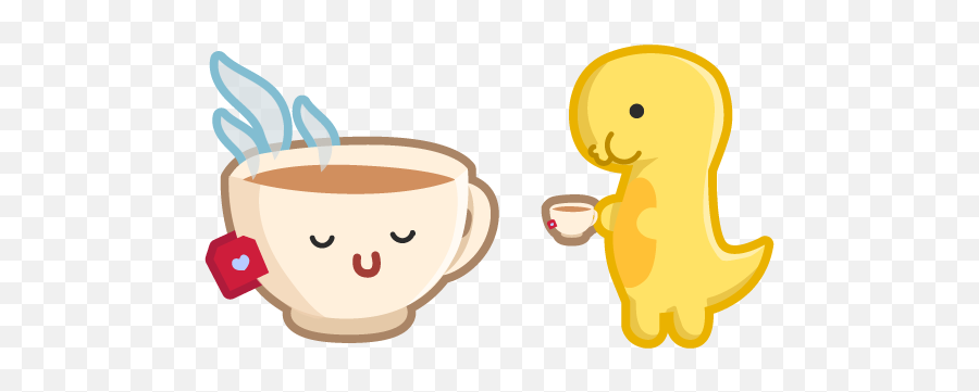 Top Downloaded Cursors - Dino With Tea Emoji,Frog And Teacup Emoji