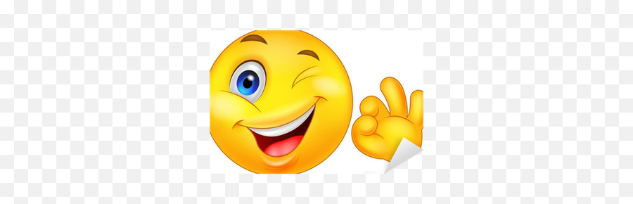 Smiley Emoticon With Ok Sign Sticker U2022 Pixers - We Live To Change Smiley Augenzwinkern Emoji,Solution Emoji Express
