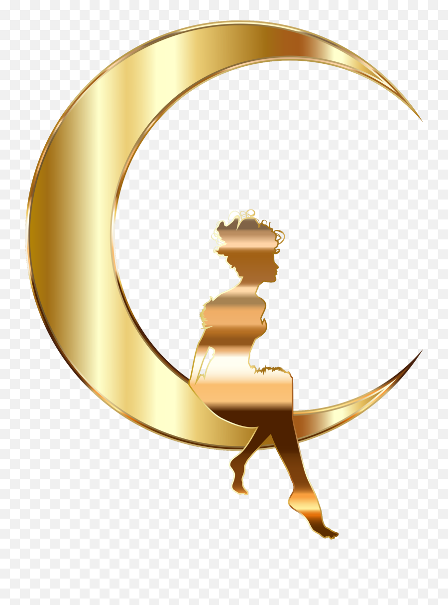 Clipart Moon Illustration Clipart Moon Illustration - Transparent Background Gold Fairy Silhouette Emoji,Shade Moon Emoji