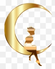 Clipart Moon Illustration Clipart Moon Illustration - Transparent Background Gold Fairy Silhouette Emoji,Shade Moon Emoji