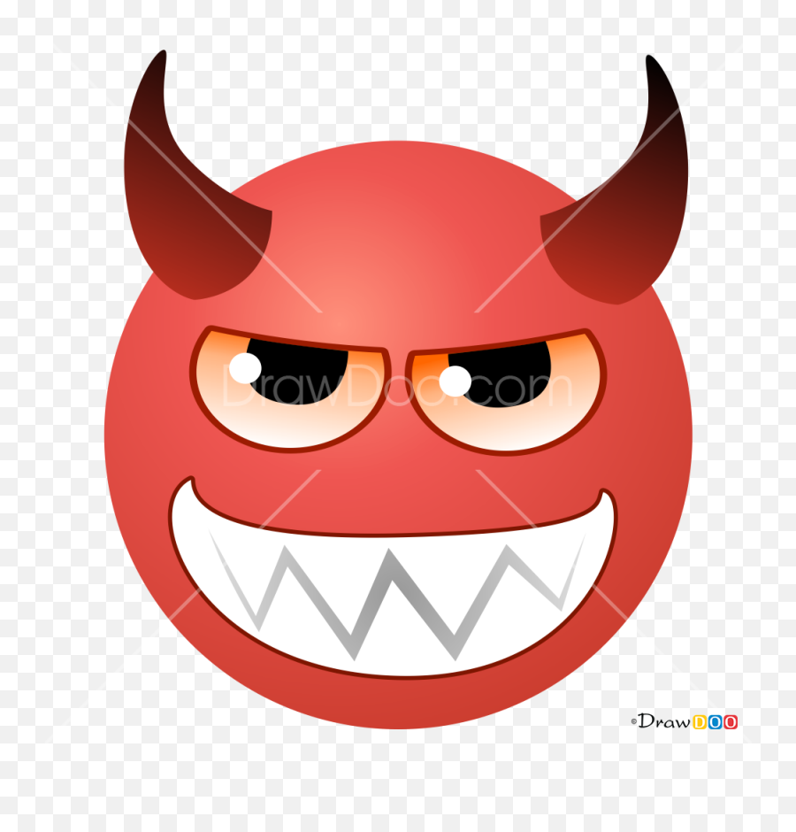 How To Draw Devil Smilies - Happy Emoji,Toothy Grin Emoji