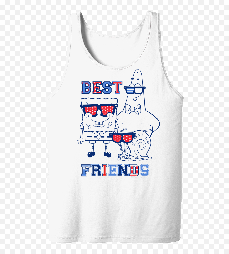 Spongebob Squarepants Red White And Blue Best Friends Adult Tank Top Emoji,Emoji Movie Raleigh Grande