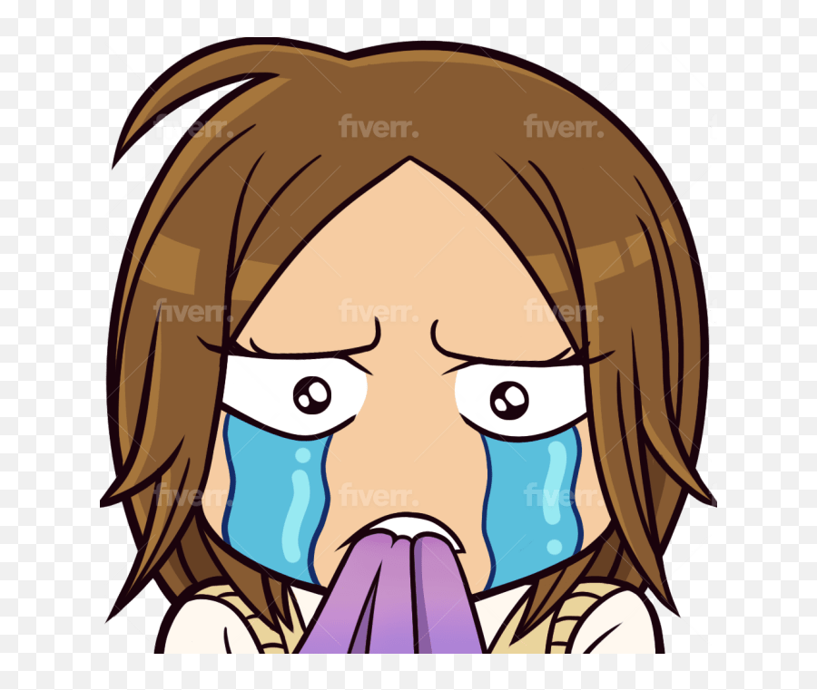 Draw Custom Twitch Chibi Emote And Sub Badge - Girl Sad Emote Twitch Emoji,Twitch Emoticon :bread: