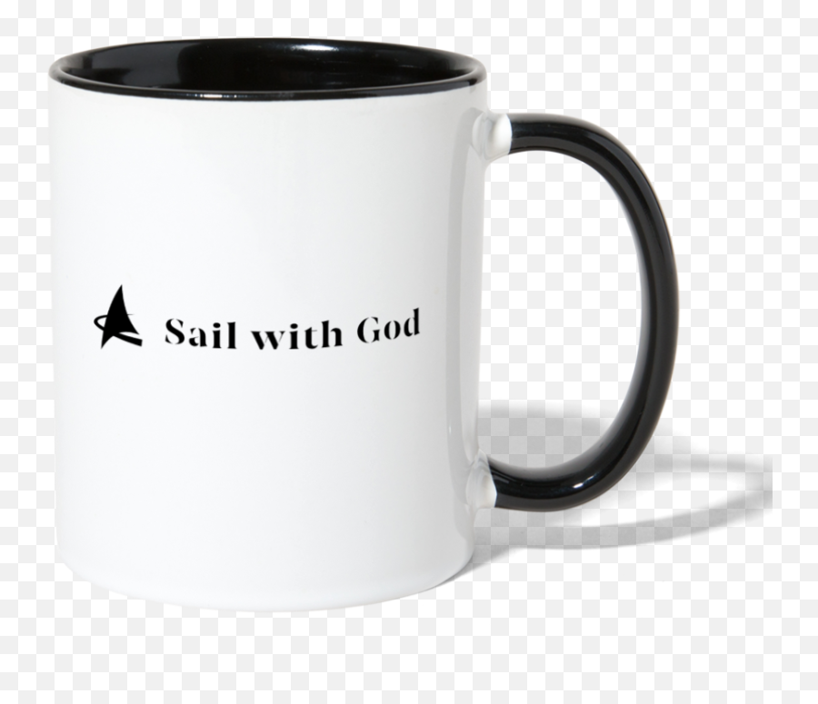 Sail With God Contrast Mug Black - Coffee Mug Emoji,Hot Purser Emojis
