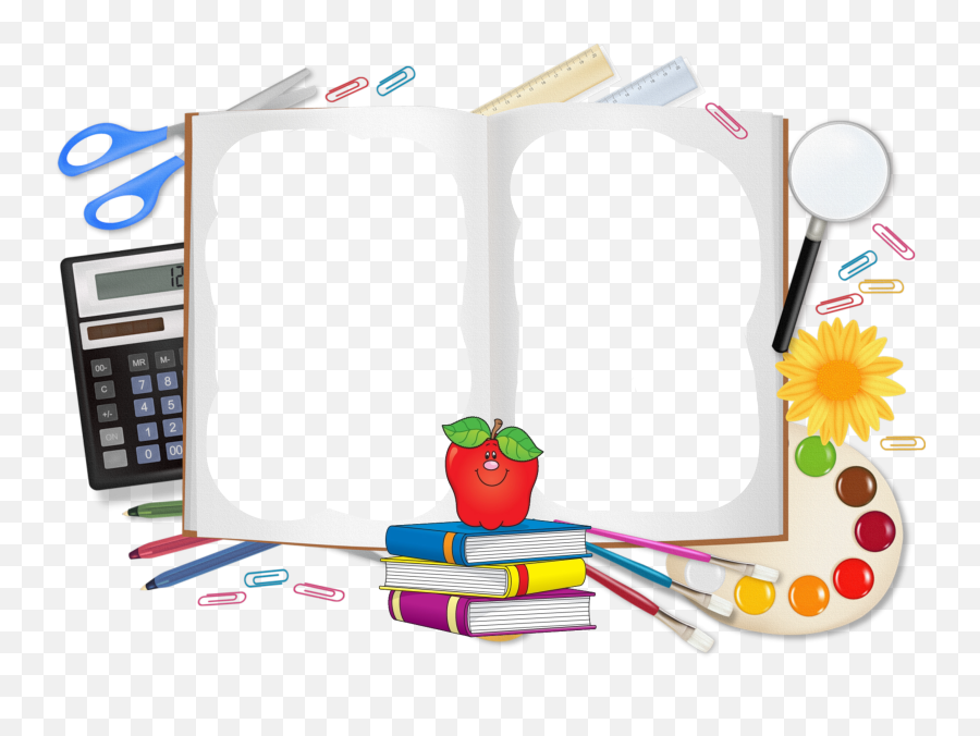 Clipart Book School Supply Clipart - Clipart Background For School Emoji,Emoji Back To School Supplies