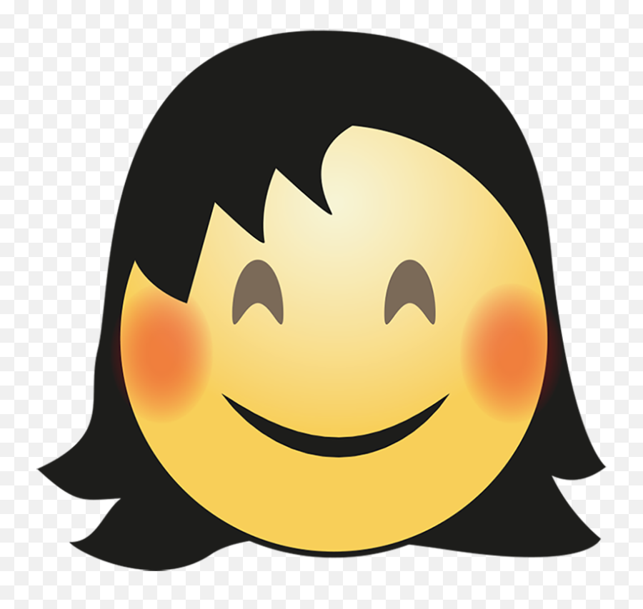 Cute Hair Girl Emoji Png Image - Happy,Cute Girl Emoji