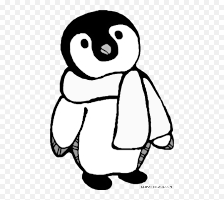 White Clipart Penguin - Penguin Clip Art Black White Emoji,Pinguin Emoji
