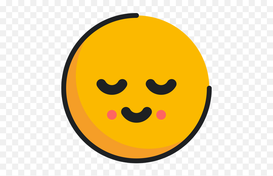 Relieved Emoji Icon Of Colored Outline - Happy,Sighing Emoji