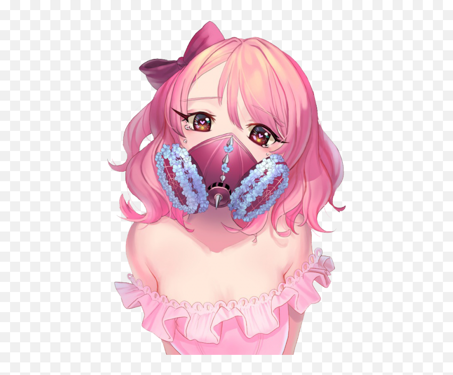 Pink Anime Girl Hair - Kawaii Pink Anime Girl Cute Emoji,Pink Haired Girl Emoticon