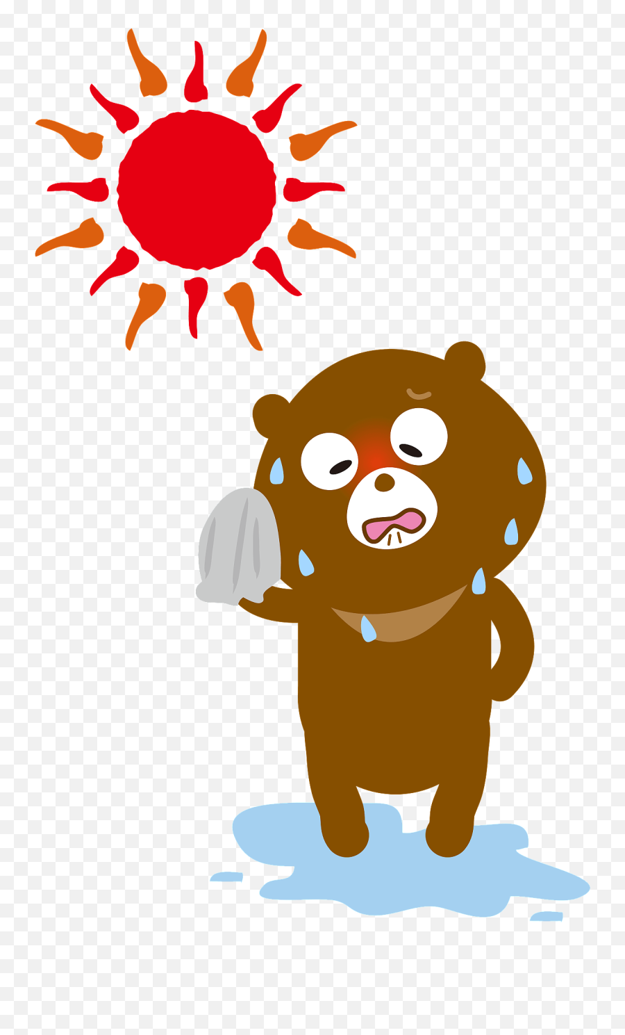 Bear Is Hot And Sweaty Clipart Free Download Transparent Emoji,Sweating Hot Emoji