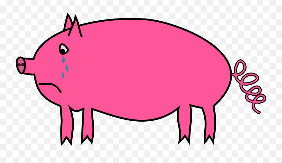 Crying Pig Vector Clipart Free Public Domain Stock Photo - Sad Pig Clipart Emoji,Woman Pig Emoji