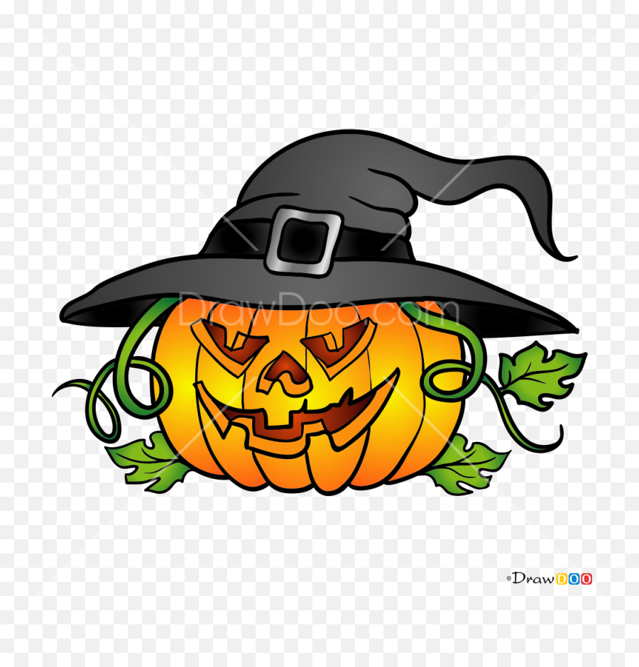 How To Draw Halloween Pumpkin Halloween - Costume Hat Emoji,Pumpkin Emotions