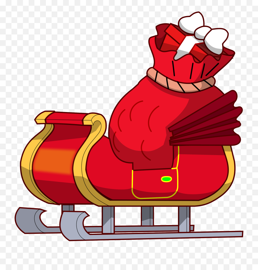 Free Clip Art Sleigh Of Santa Claus By Isacvale - Sleigh Cartoon Emoji,Dancing Santa Emoticon