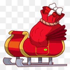 Free Clip Art Sleigh Of Santa Claus By Isacvale - Sleigh Cartoon Emoji,Dancing Santa Emoticon