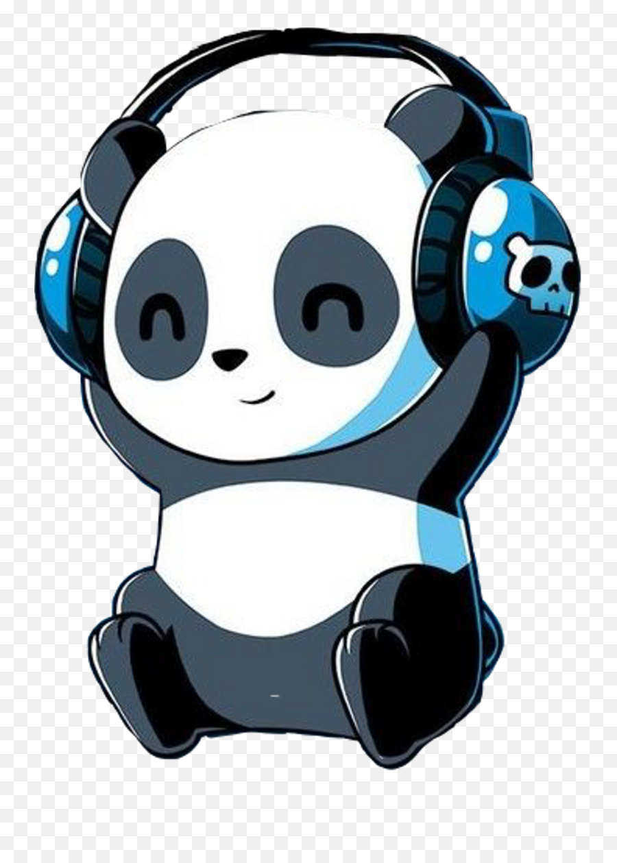 Panda Blackandwhite Sticker - Panda Cute Anime Emoji,Panda Song In Emojis