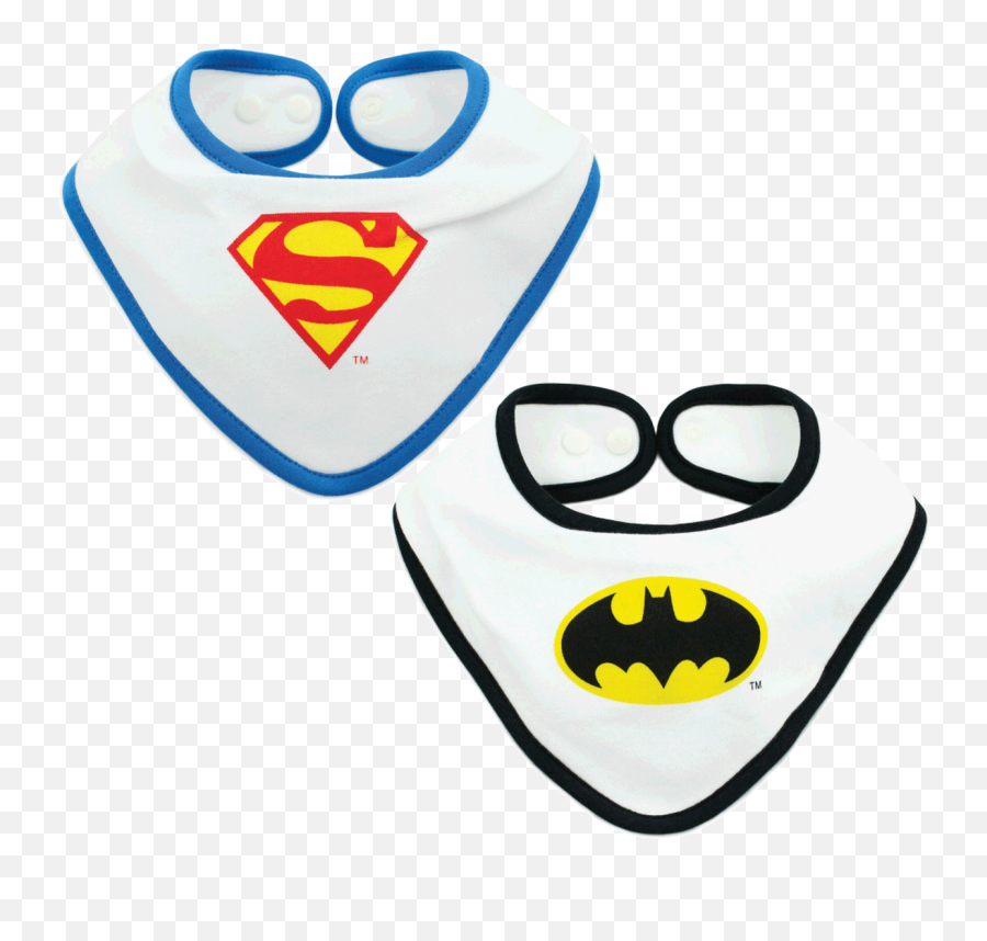 Superman U0026 Batman Bandana Bib Set For Twin Boys - Blue Superman Emoji,Emoticon Twin Girls