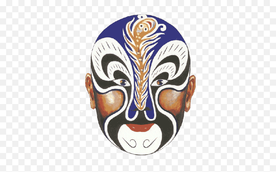 The Colors Of Peking Opera - Gold Chinese Opera Mask Emoji,Human Face Representing Different Emotions