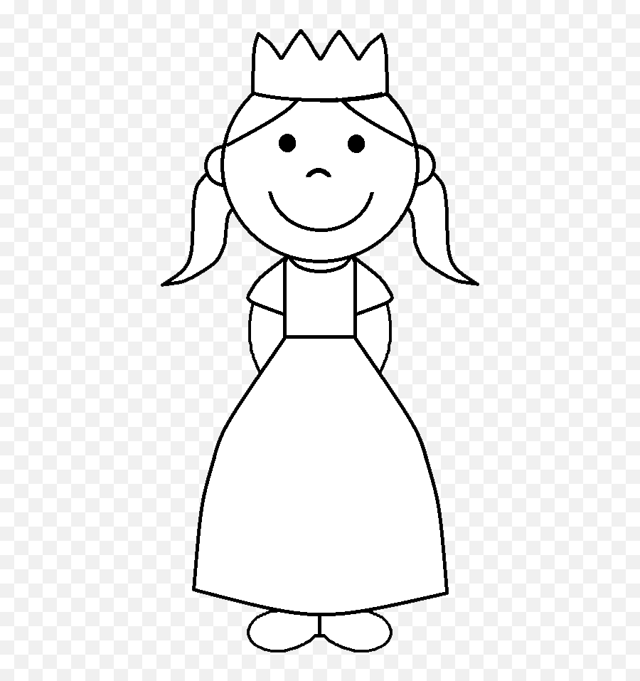 Black Princess Crown Clip Art Black And White Angel - Small Girl Colouring Pages Emoji,Black And White Cute Coloring Sheets Of Foods And Emojis
