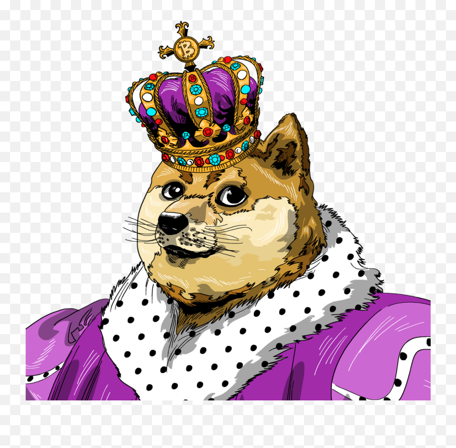 Dogelord Cryptocurrency Apparel - Doge Wearing Crown Emoji,Free Dogr Emoticons