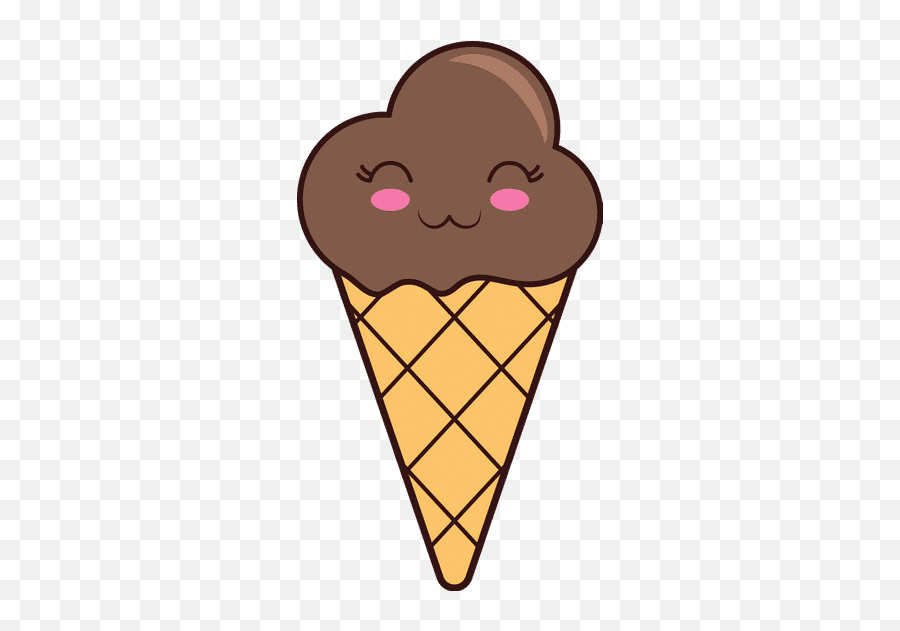 Ice Cream Cartoon Kawaii Icon - Kawaii Ice Cream Pastel Emoji,Figuras De Plastilina Kawaii Helado Emoticon