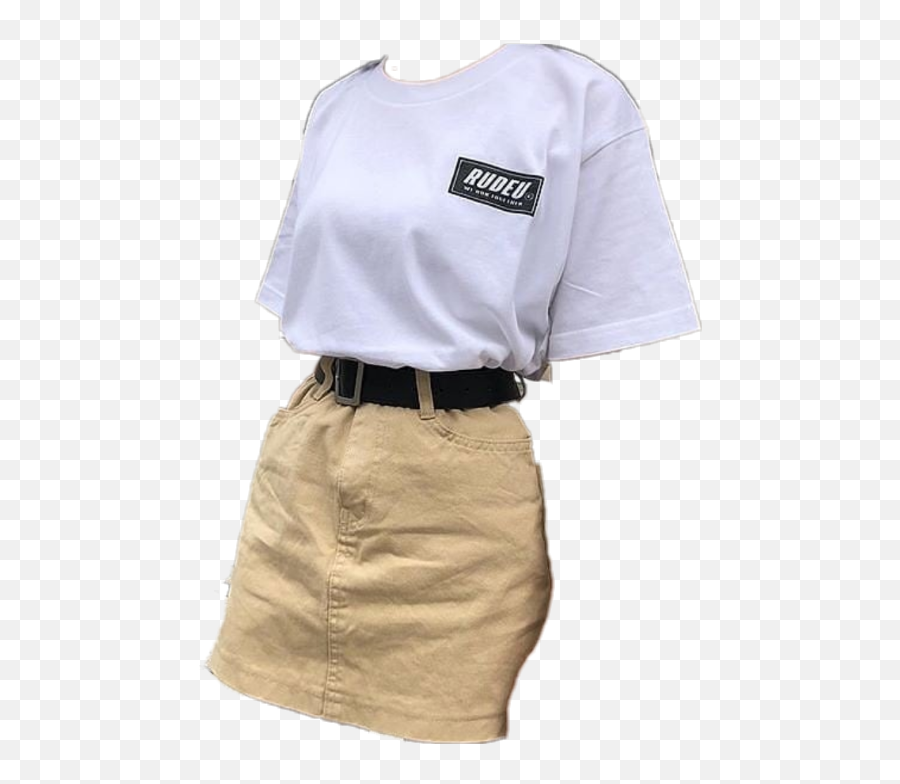 Outfit Aesthetic Sticker - Crew Neck Emoji,Emoji Shirt And Skirt