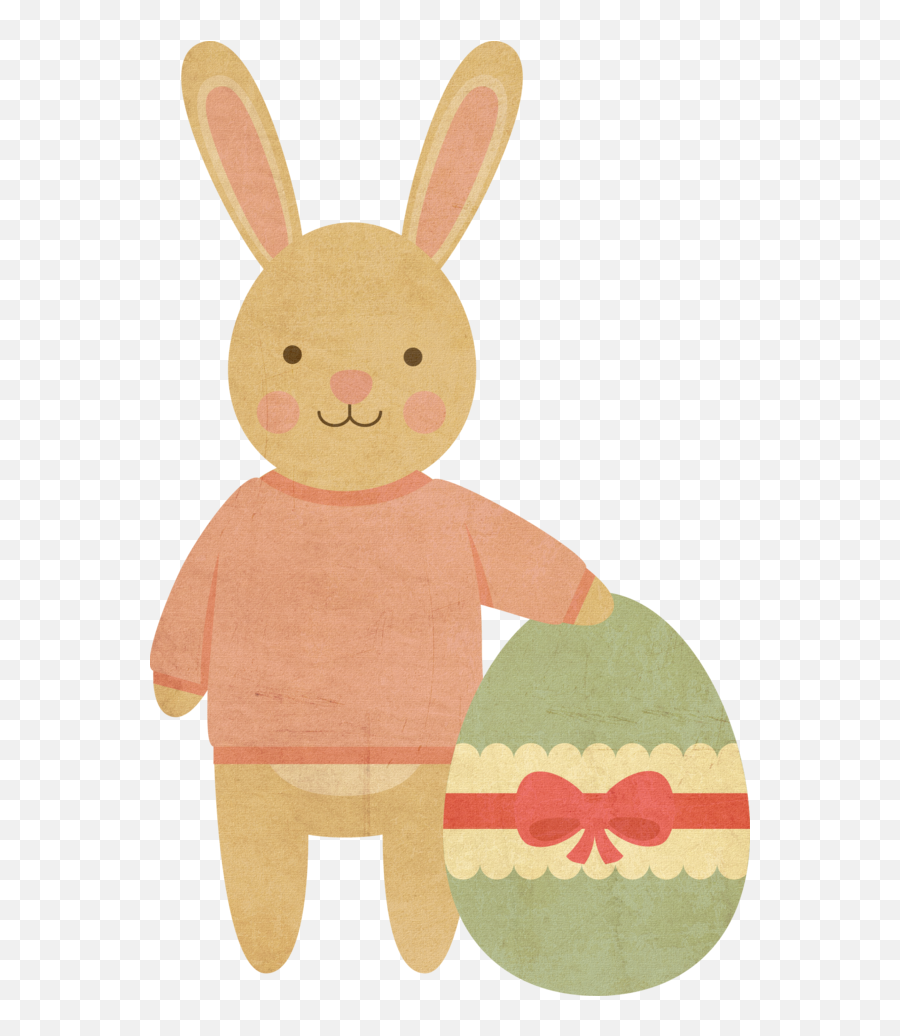 Easter Bunny Easter Easter Egg Stuffed Toy Rabbit For Easter - Happy Emoji,Emotion Figurine