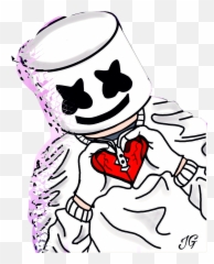 Sticker Marshmello Broke Heart Sticker - Marshmello Broken Heart Emoji,Marshmello Emoji