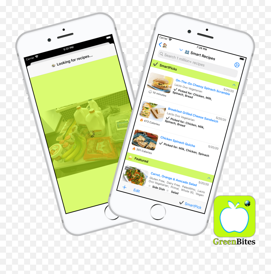 Greenbites - Smart Food App Recipes Calories Recalls Emoji,Milk Emoji Iphone