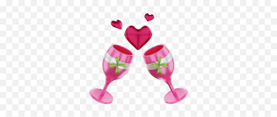 Premium Champagne Bottle And Glass 3d Illustration Download Emoji,Champagne Glasses Emoji