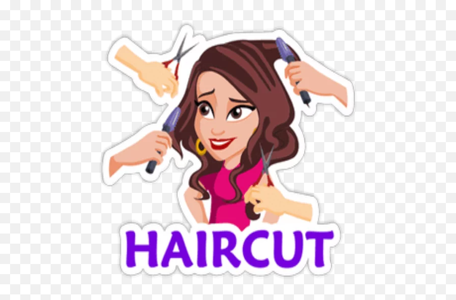 Telegram Sticker From Indian Girls Pack Emoji,Girl Getting Haircut Emoji