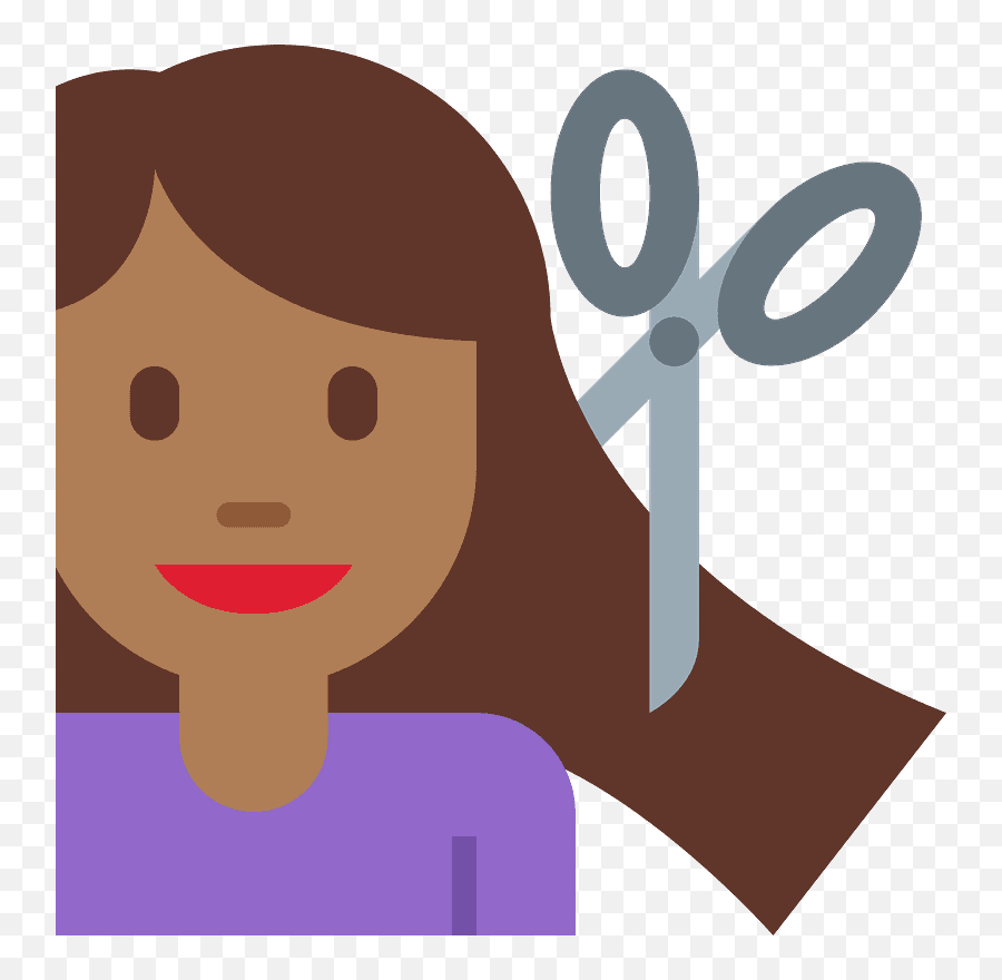 Woman Getting Haircut Emoji With Medium - Cut Ones Hair Cartoon,Hair Cut Emoji