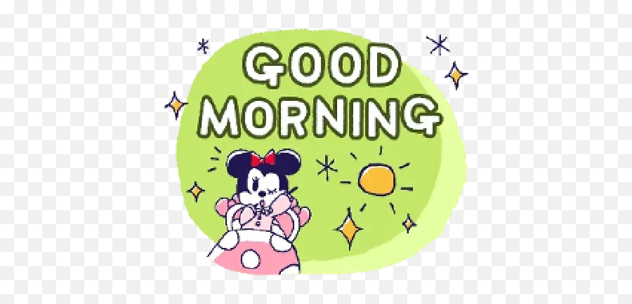 Mickeymouse Whatsapp Stickers - Good Morning Minnie Mouse Gif Emoji,Mickey Mouse Emoji Text